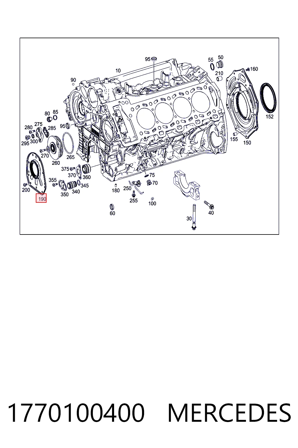 1770100400 Mercedes Retén del cigüeñal frontal