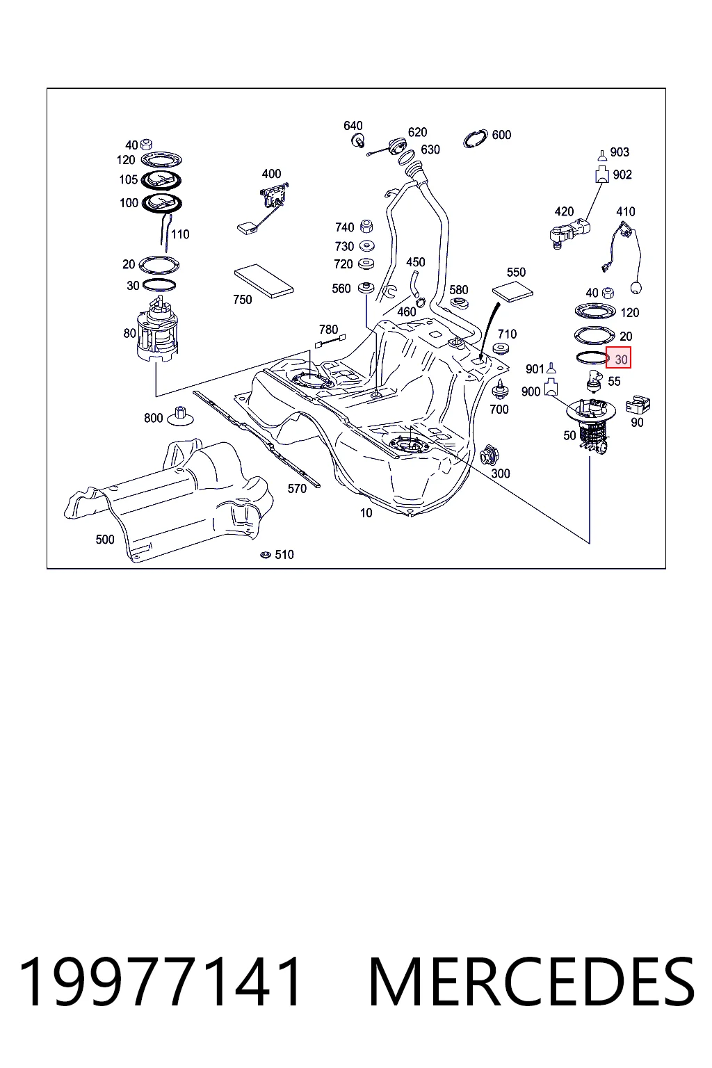 19977141 Mercedes Sello de la bomba de combustible