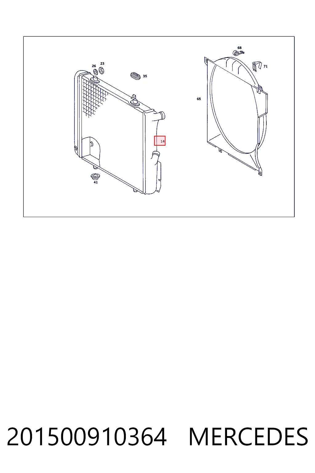 Radiador de refrigeración del motor 201500910364 MERCEDES