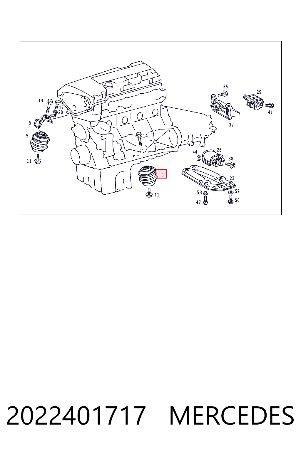 2022401717 Mercedes Soporte de motor derecho