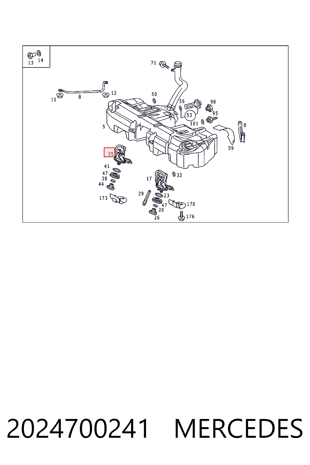 2024700241 Mercedes Sensor de nivel de combustible derecho
