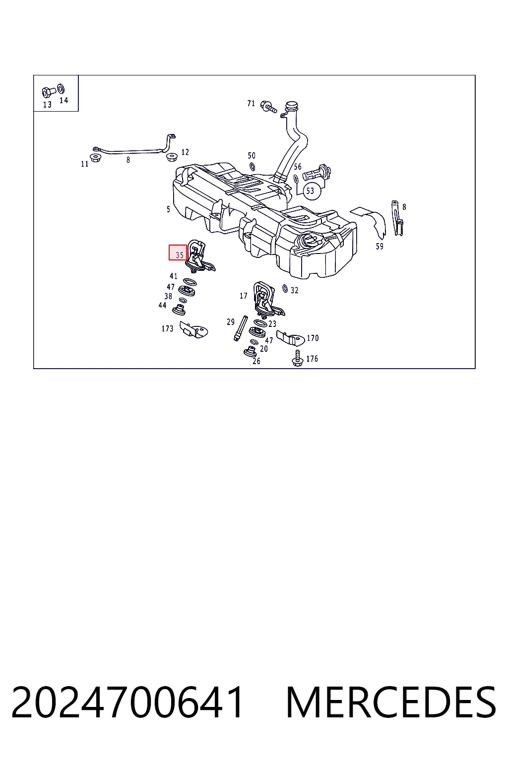 2024700641 Mercedes Sensor de nivel de combustible derecho