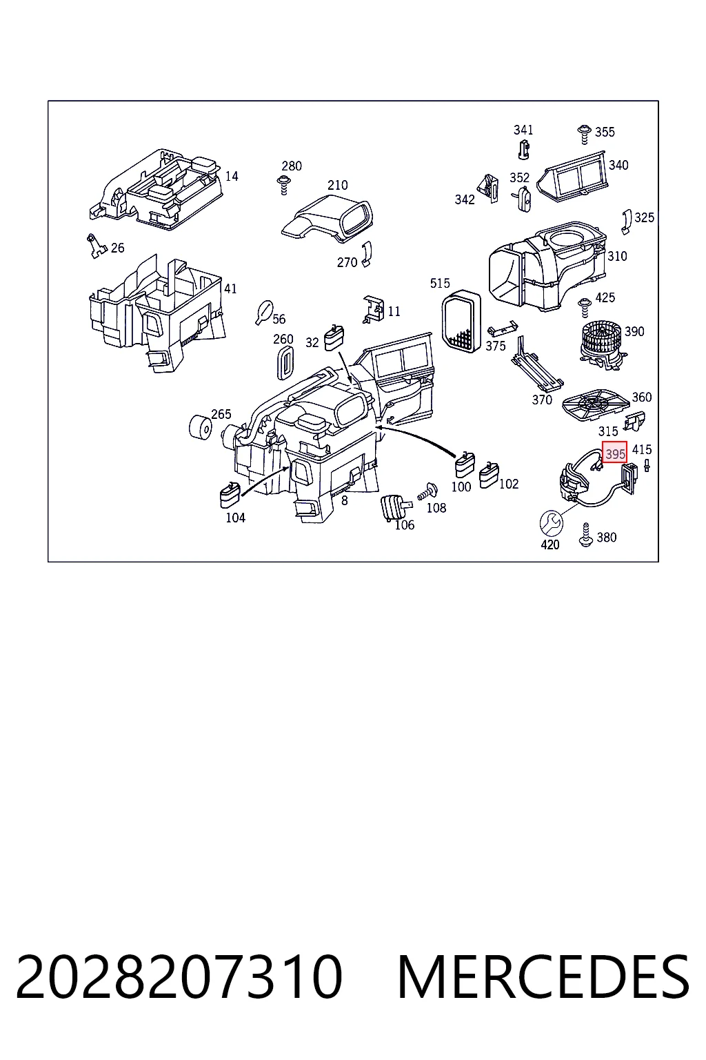 2028207310 Mercedes Resistencia de calefacción