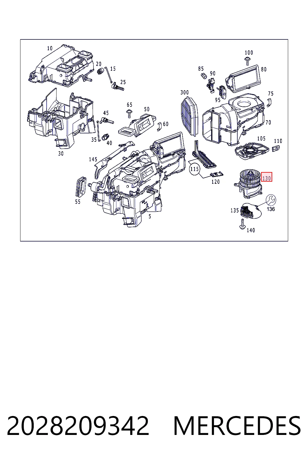 2028209342 Mercedes Ventilador de habitáculo