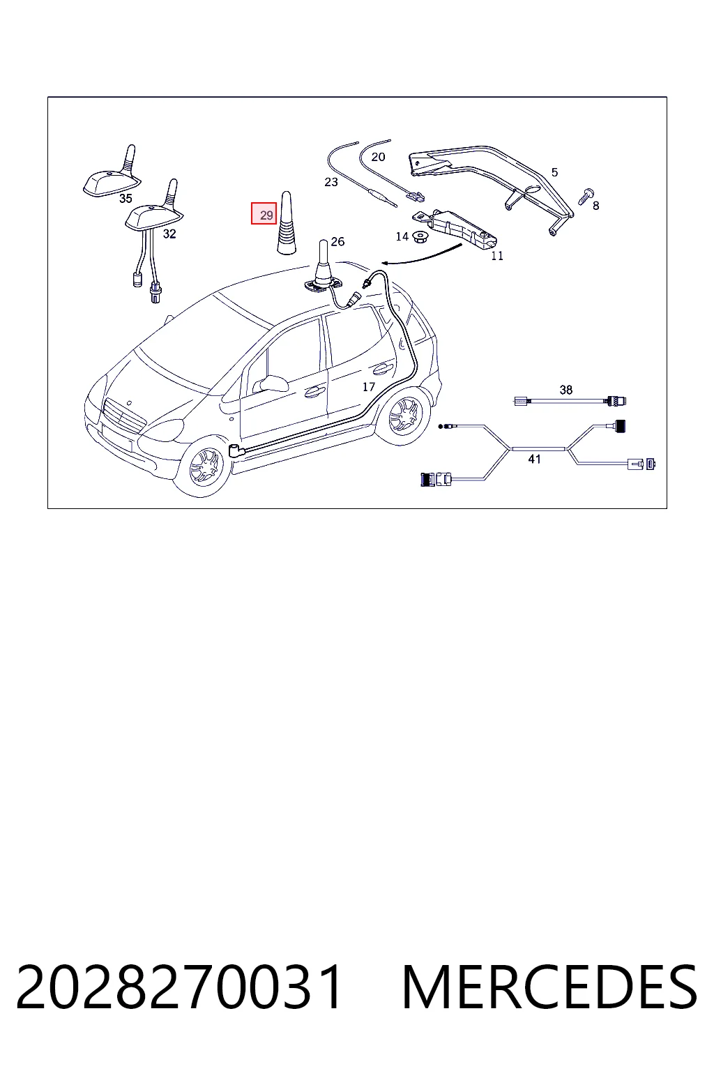 2028270031 Mercedes Antena de tiburón