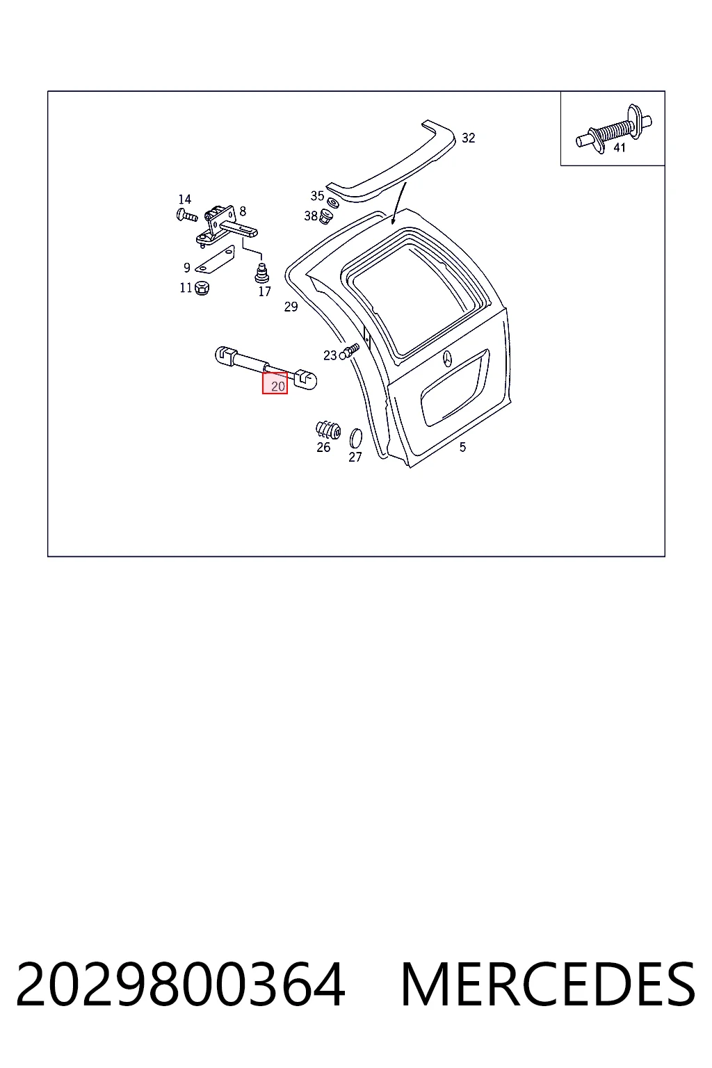 Amortiguador maletero para Mercedes C S202