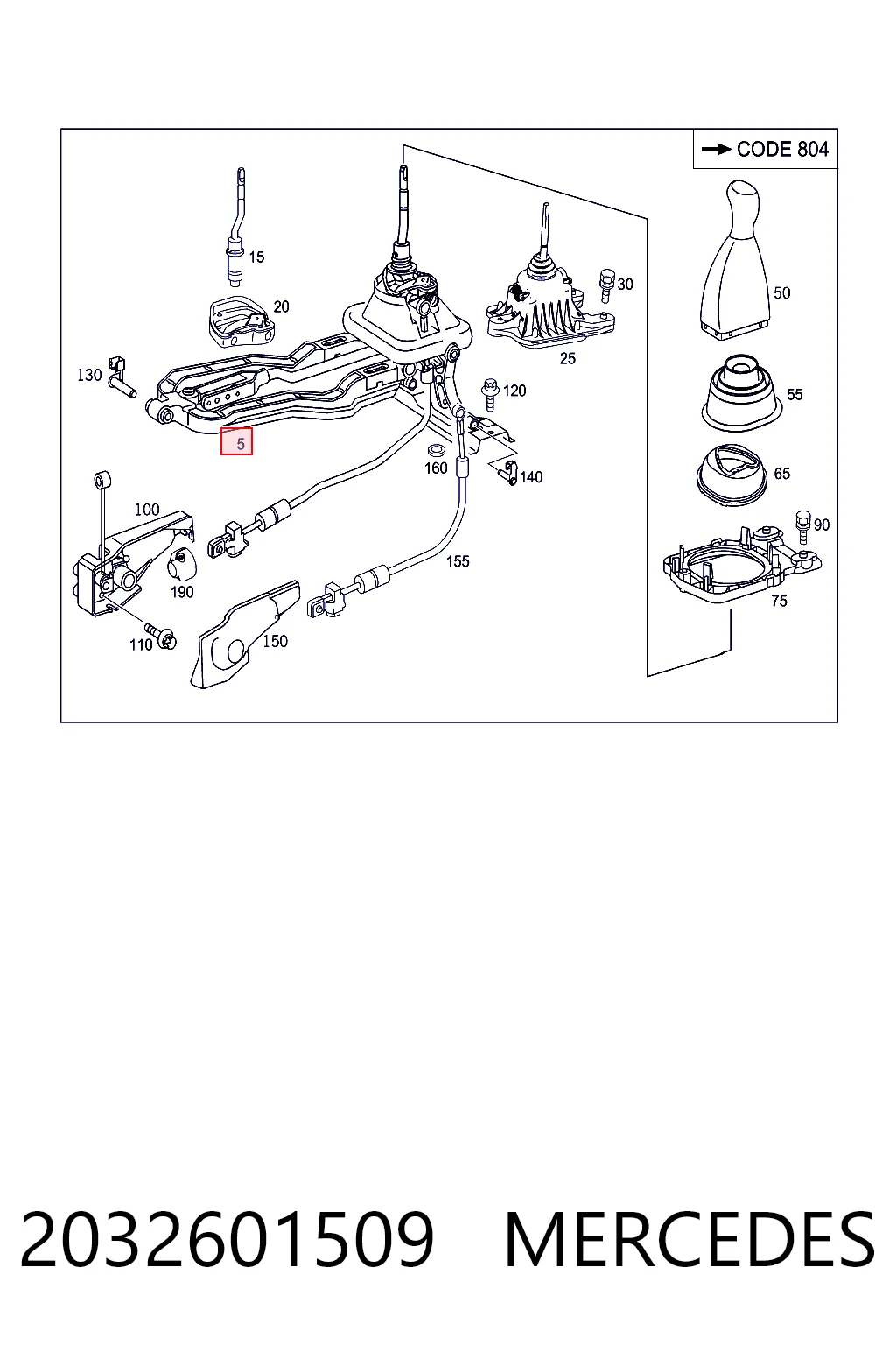 Mecanismo selector de marchas 2032601509 MERCEDES