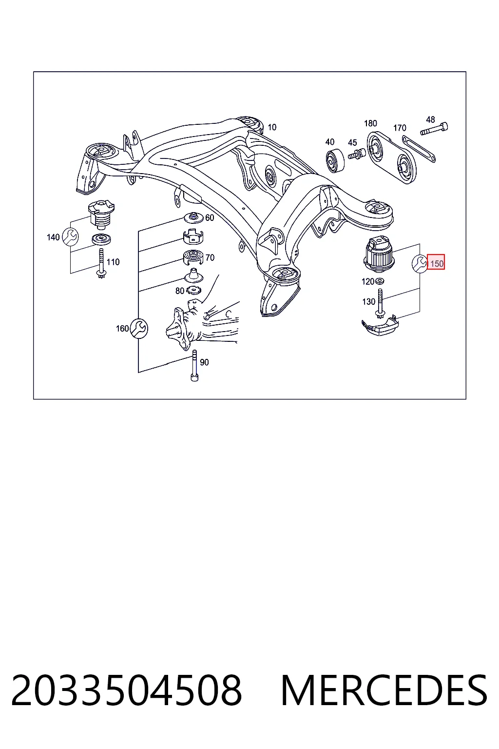 Silentblock trasero para Mercedes C W203