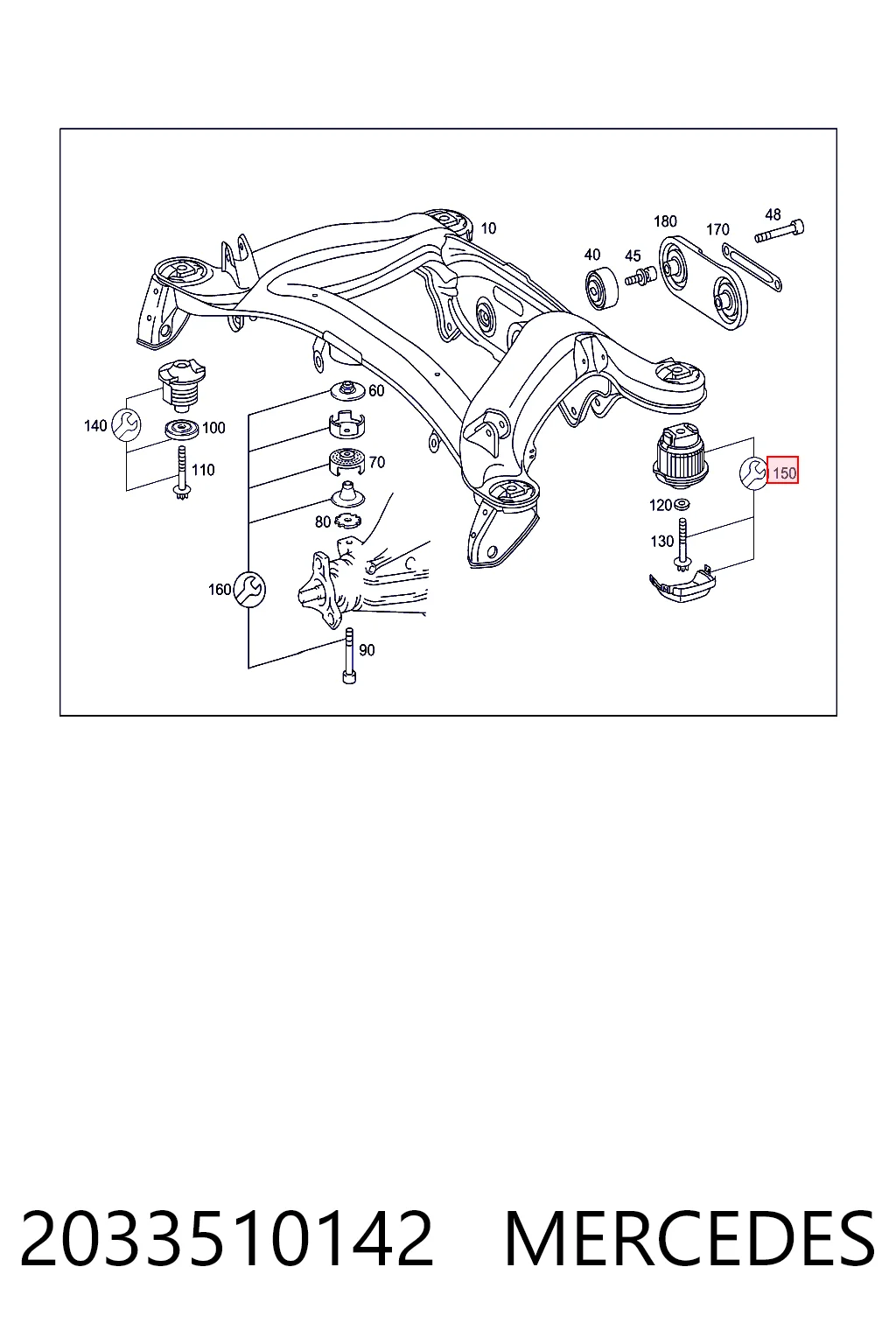 Silentblock trasero para Mercedes C W203