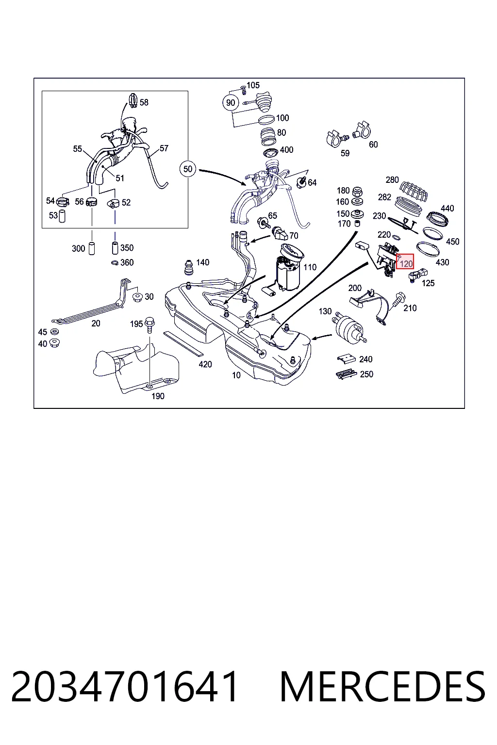 2034701641 Mercedes Medidor de combustible