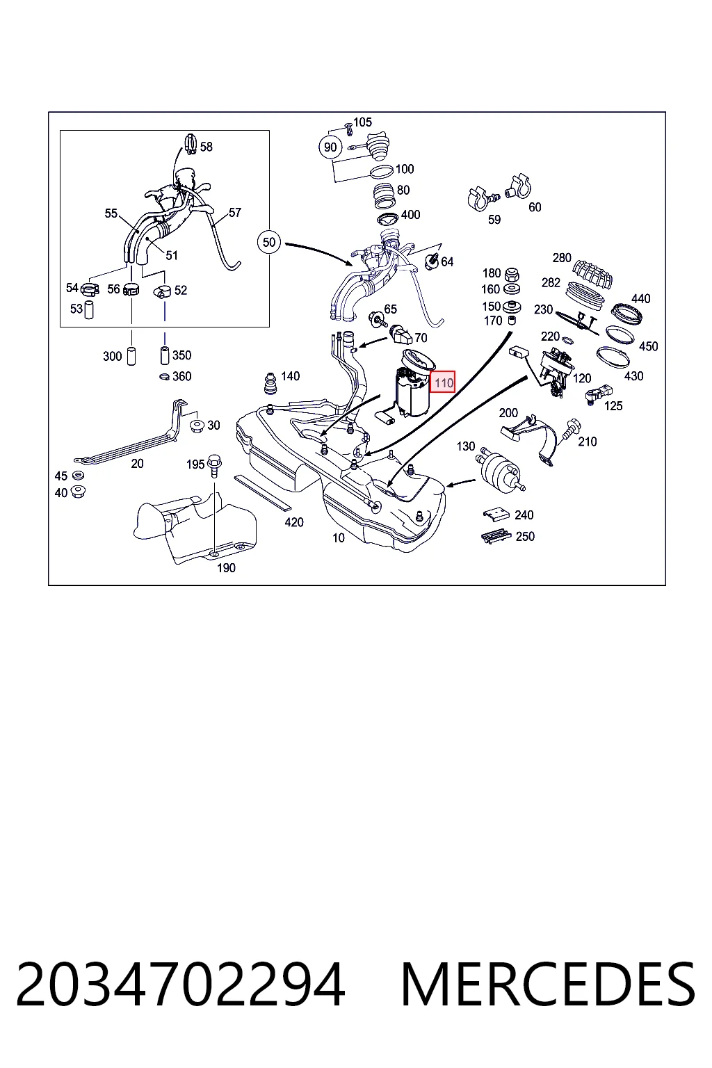 2034702294 Mercedes Módulo de alimentación de combustible