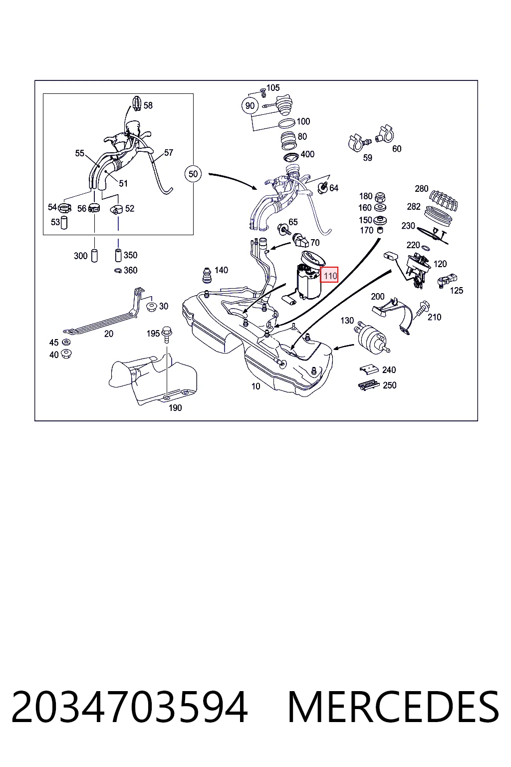 2034703594 Mercedes Módulo de alimentación de combustible