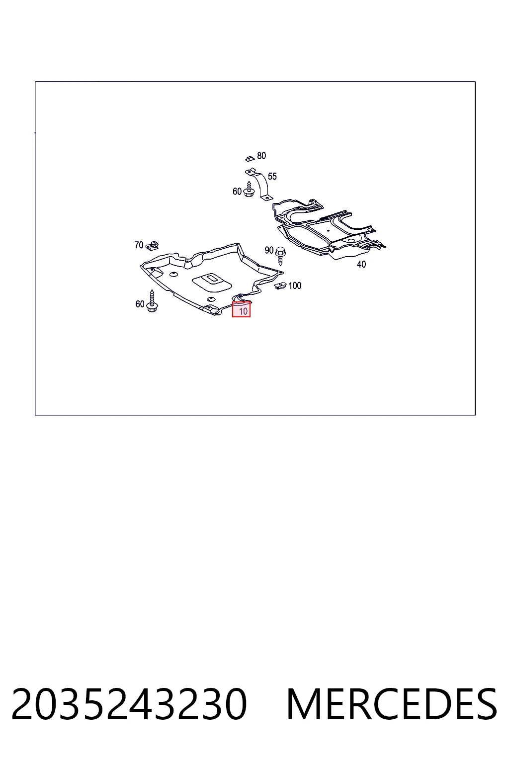  Protección motor / empotramiento Mercedes C 