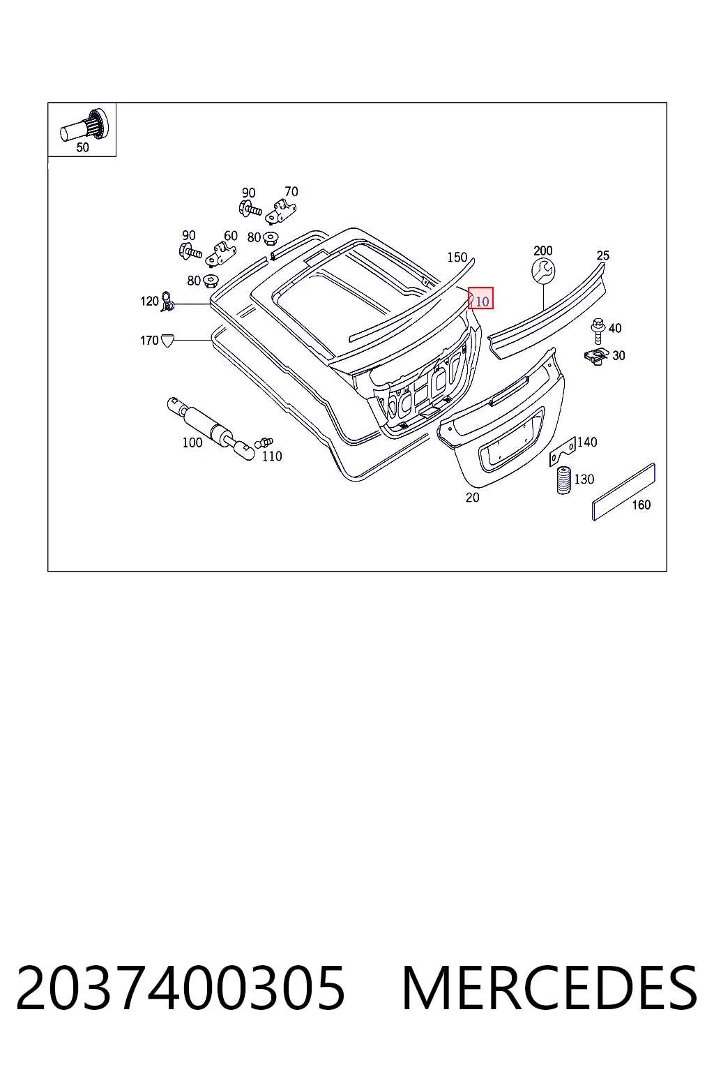 Porton trasero para Mercedes C  CL203