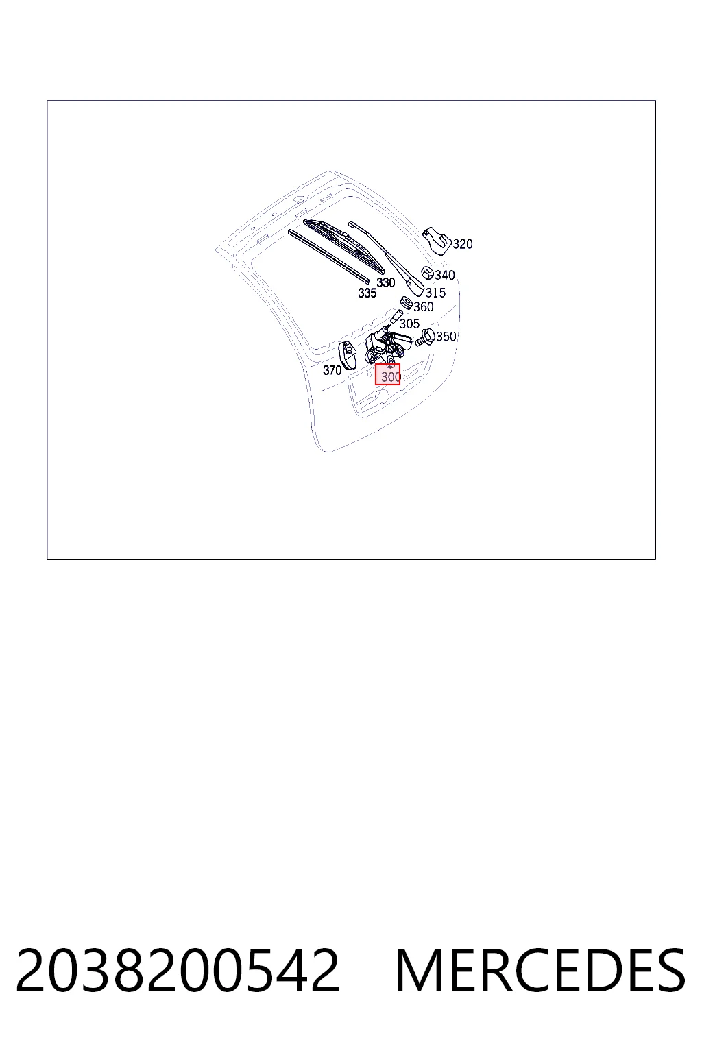 2038200542 Mercedes Motor del limpiaparabrisas trasero