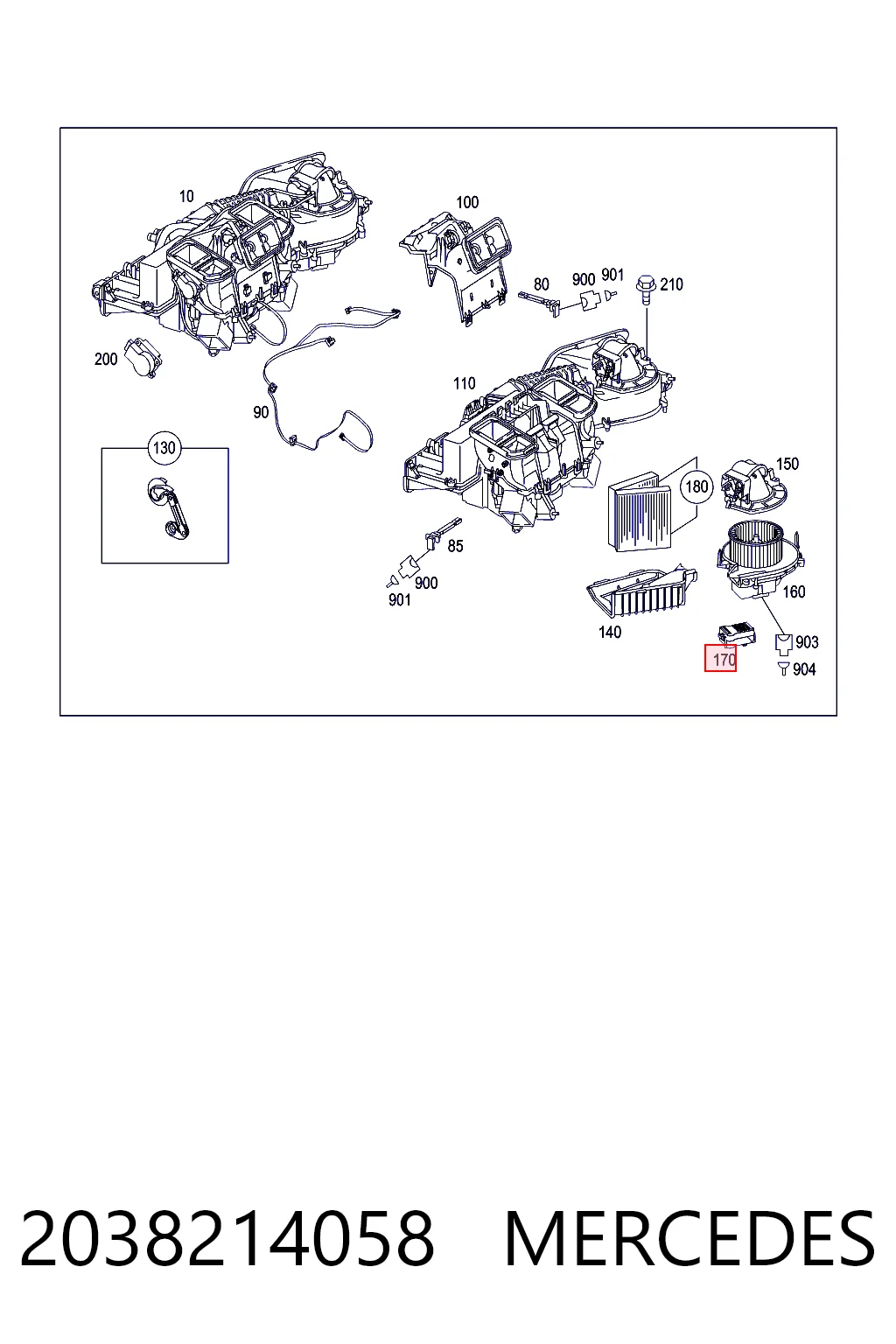 2038214058 Mercedes Resistencia de calefacción