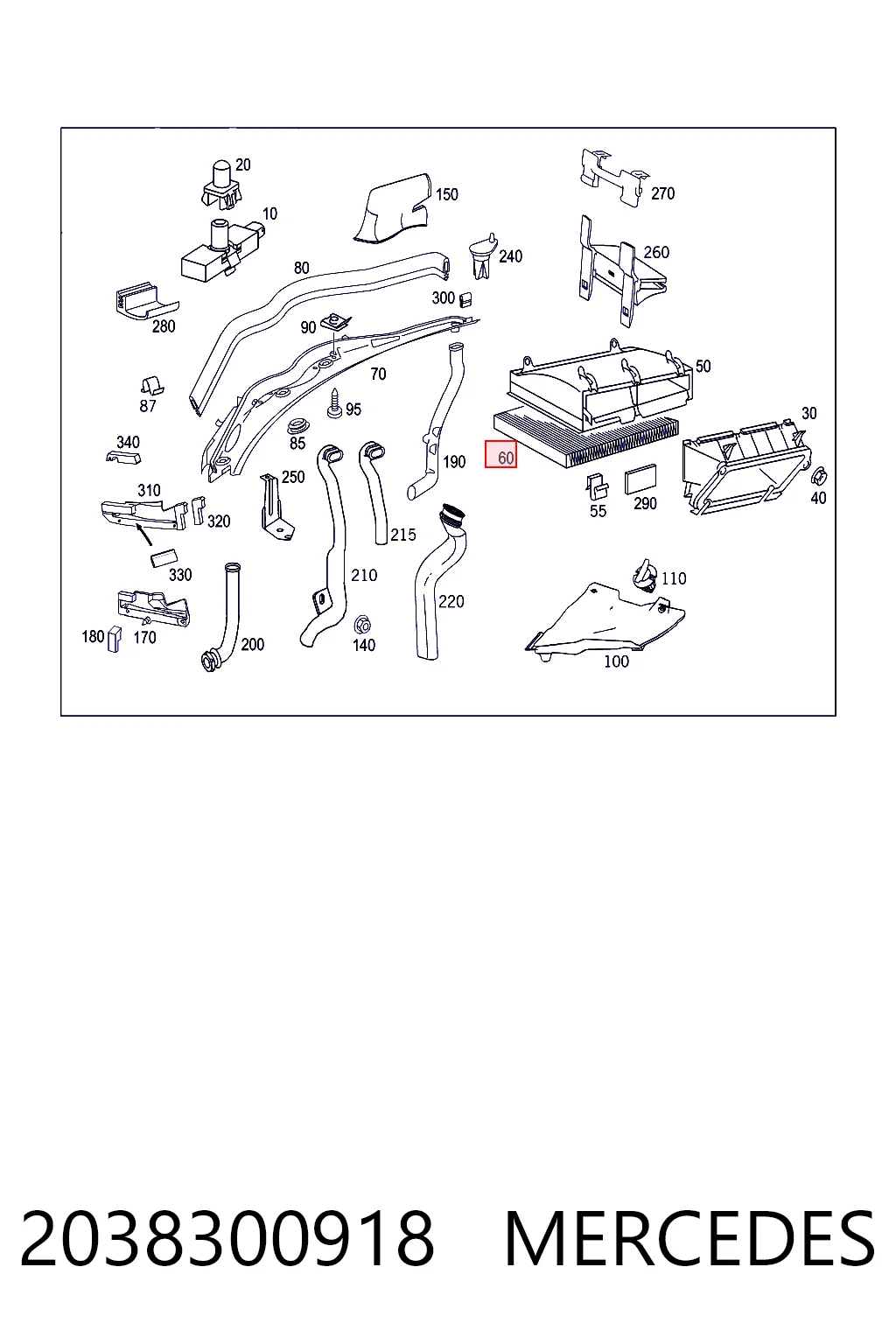 2038300918 Mercedes Filtro antipolen