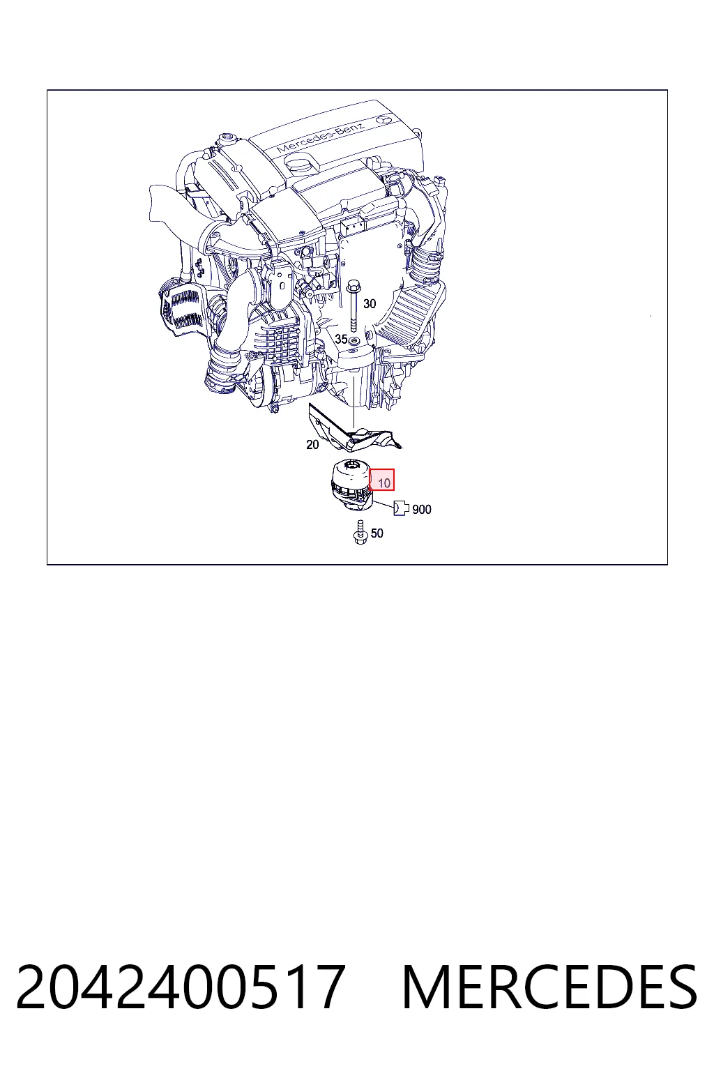 2042400517 Mercedes Soporte de motor derecho