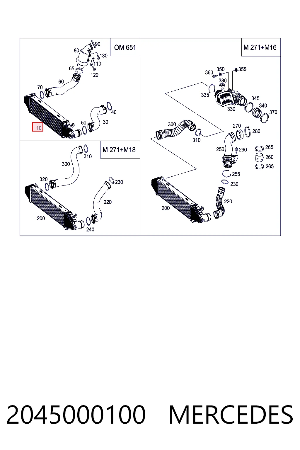 Intercooler 2045000100 MERCEDES