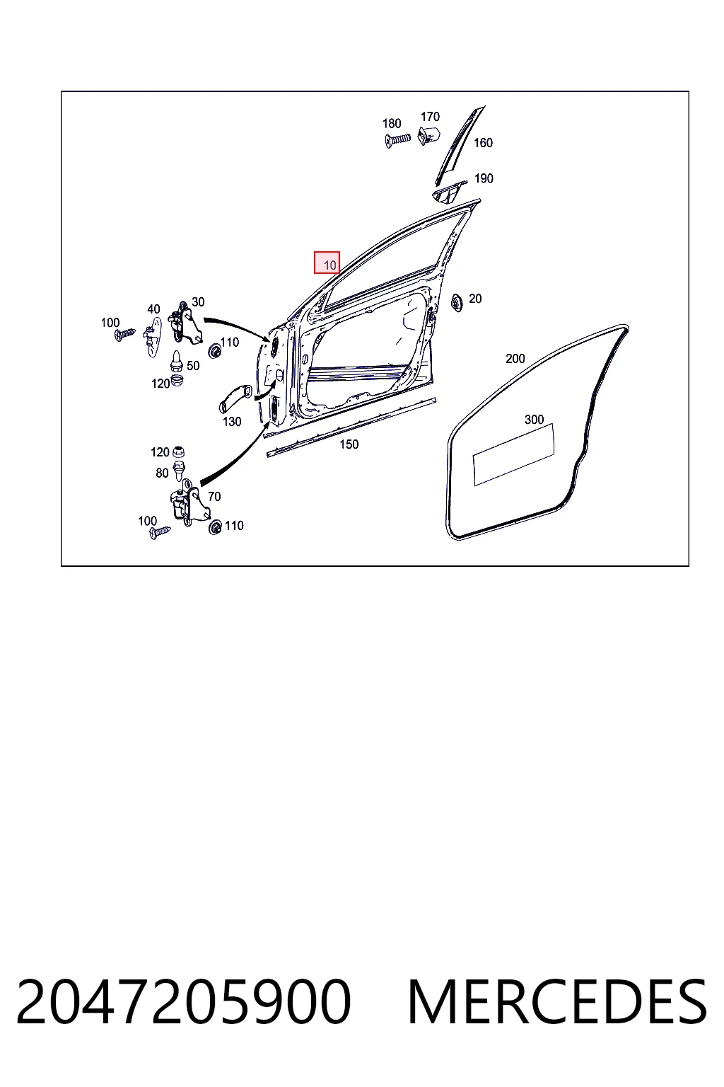 Puerta de coche, delantera, izquierda Mercedes C sedán (W204) (2007 - 2014) precio, desde 344,12 EUR
