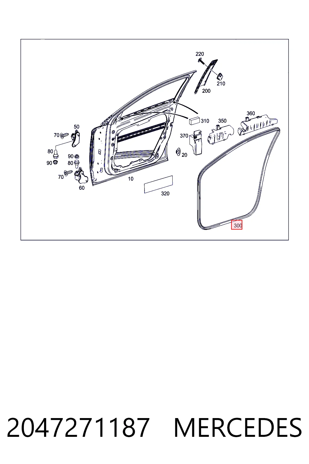 2047271187 Mercedes Sellador de puerta delantera