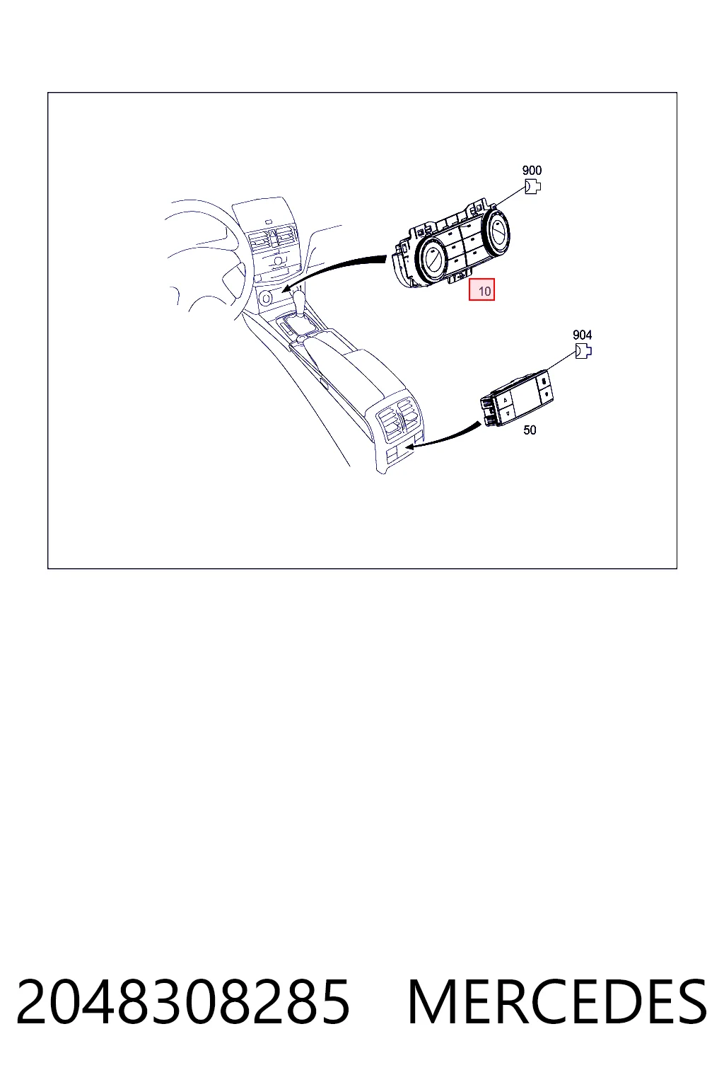 Unidad de control de la ventilación para Mercedes C  W204