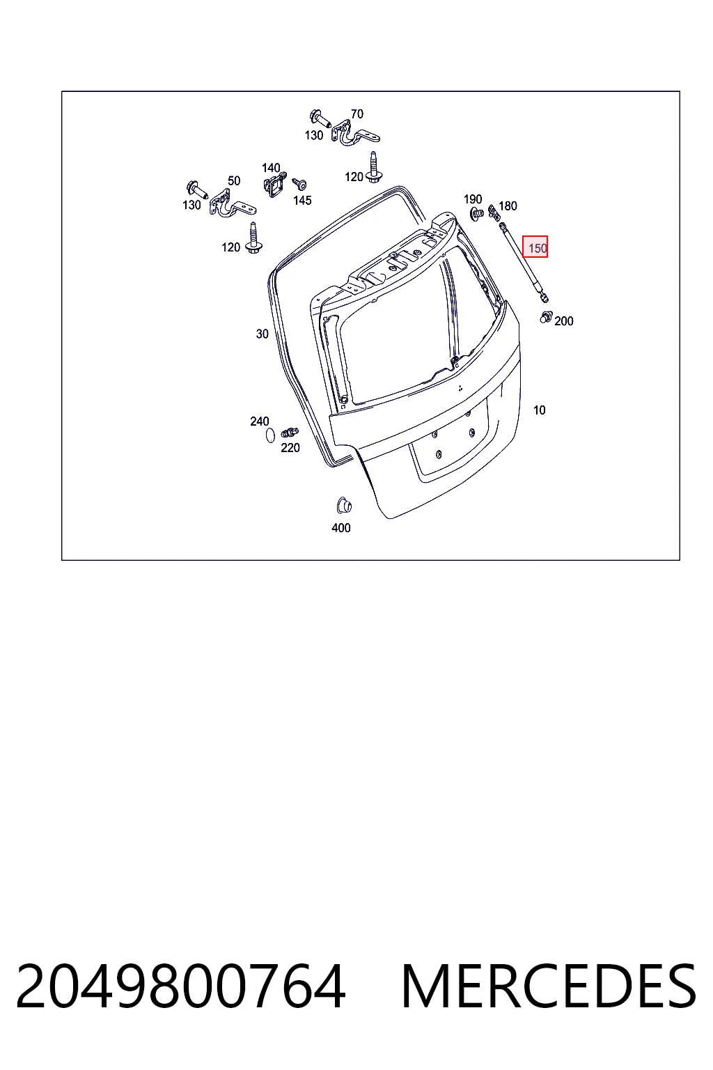 2049800764 Mercedes Amortiguador de porton