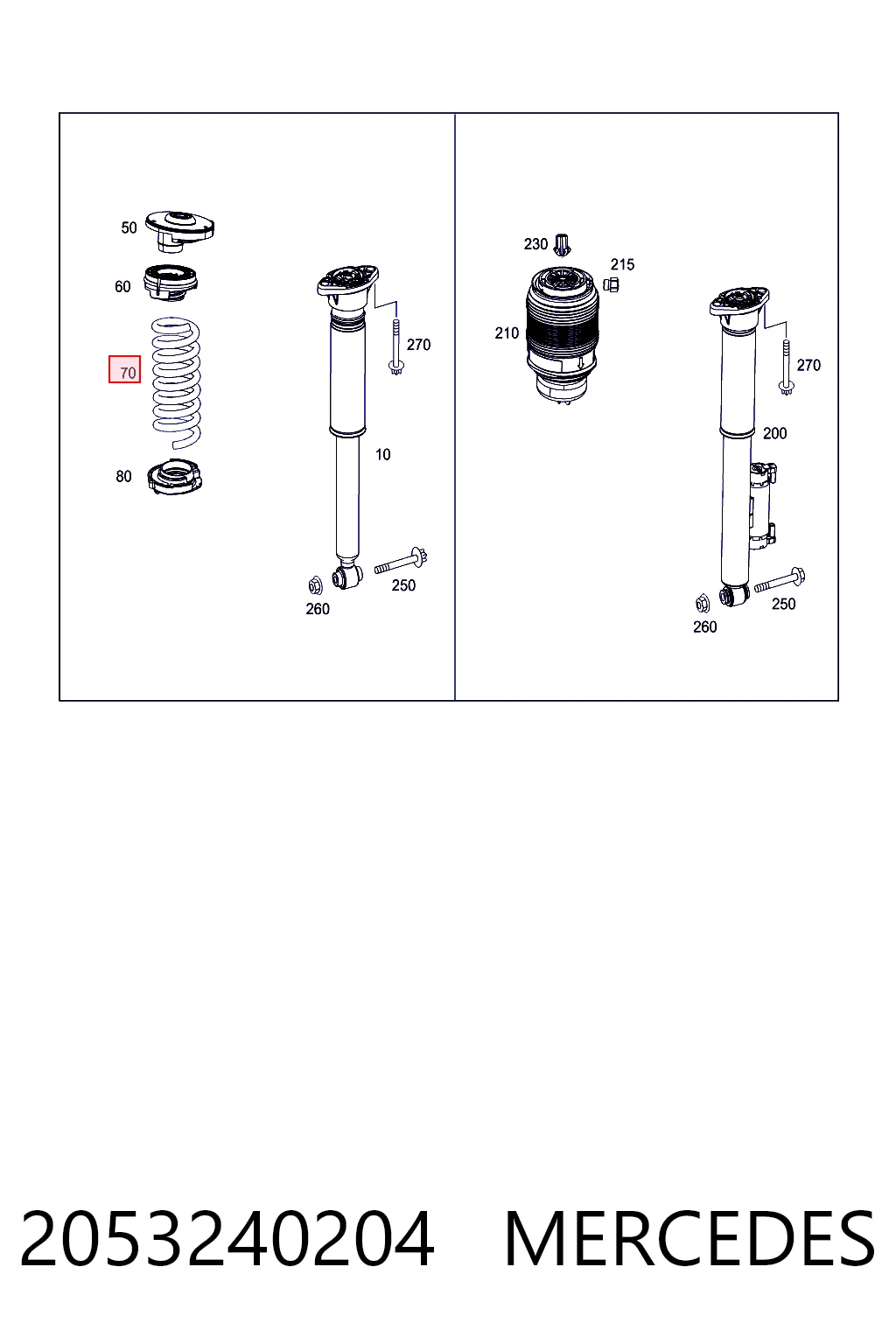 Muelle trasero 2053240204 MERCEDES