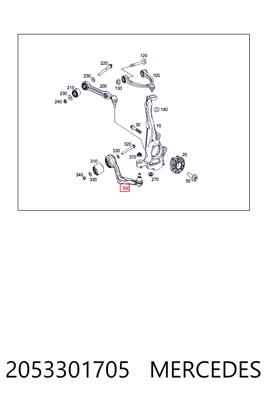 2053301705 Mercedes Brazo inferior izquierdo de la suspensión delantera