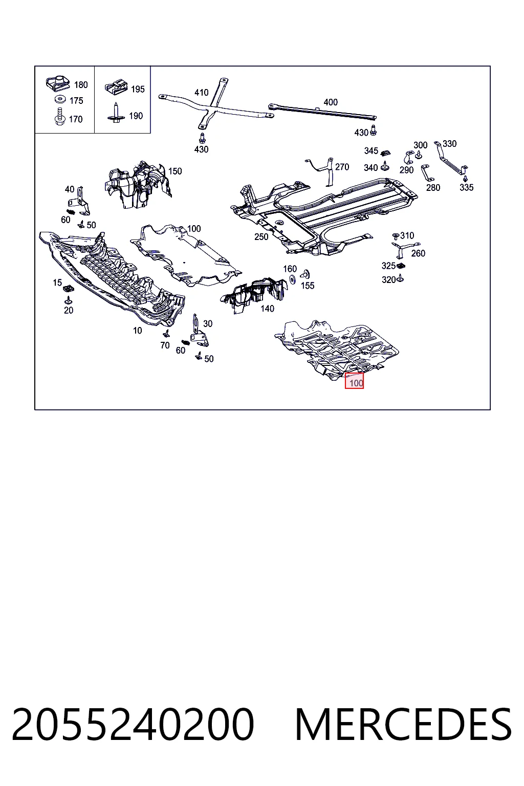 2055240200 Mercedes Protección de cárter