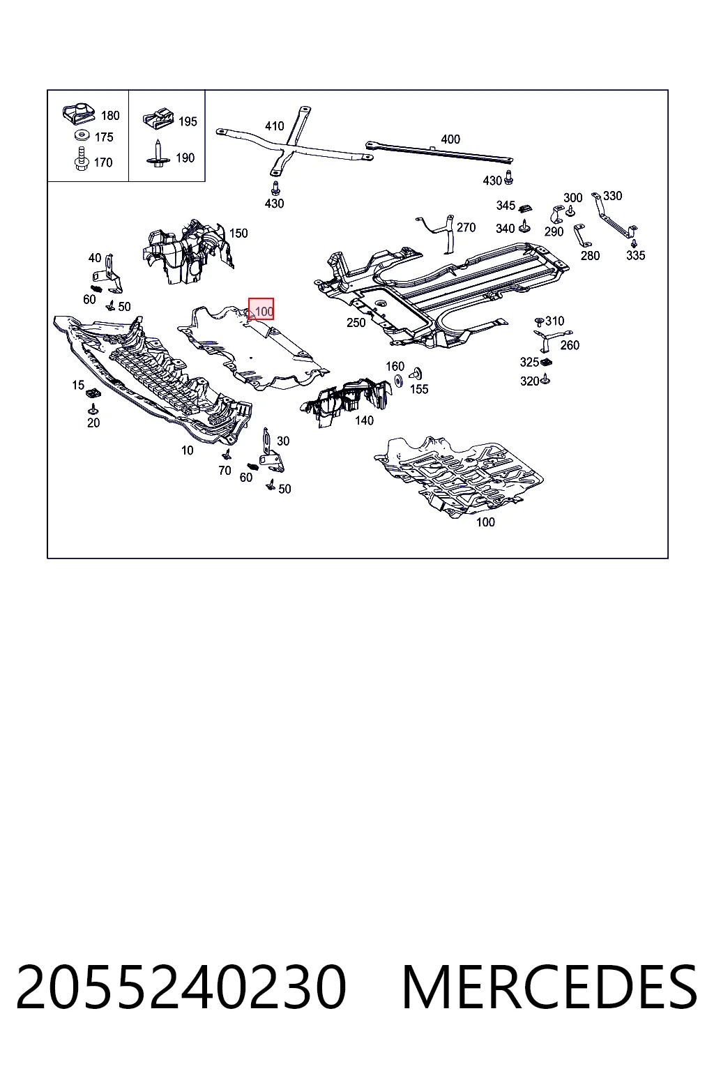 Protección de cárter 2055240230 MERCEDES