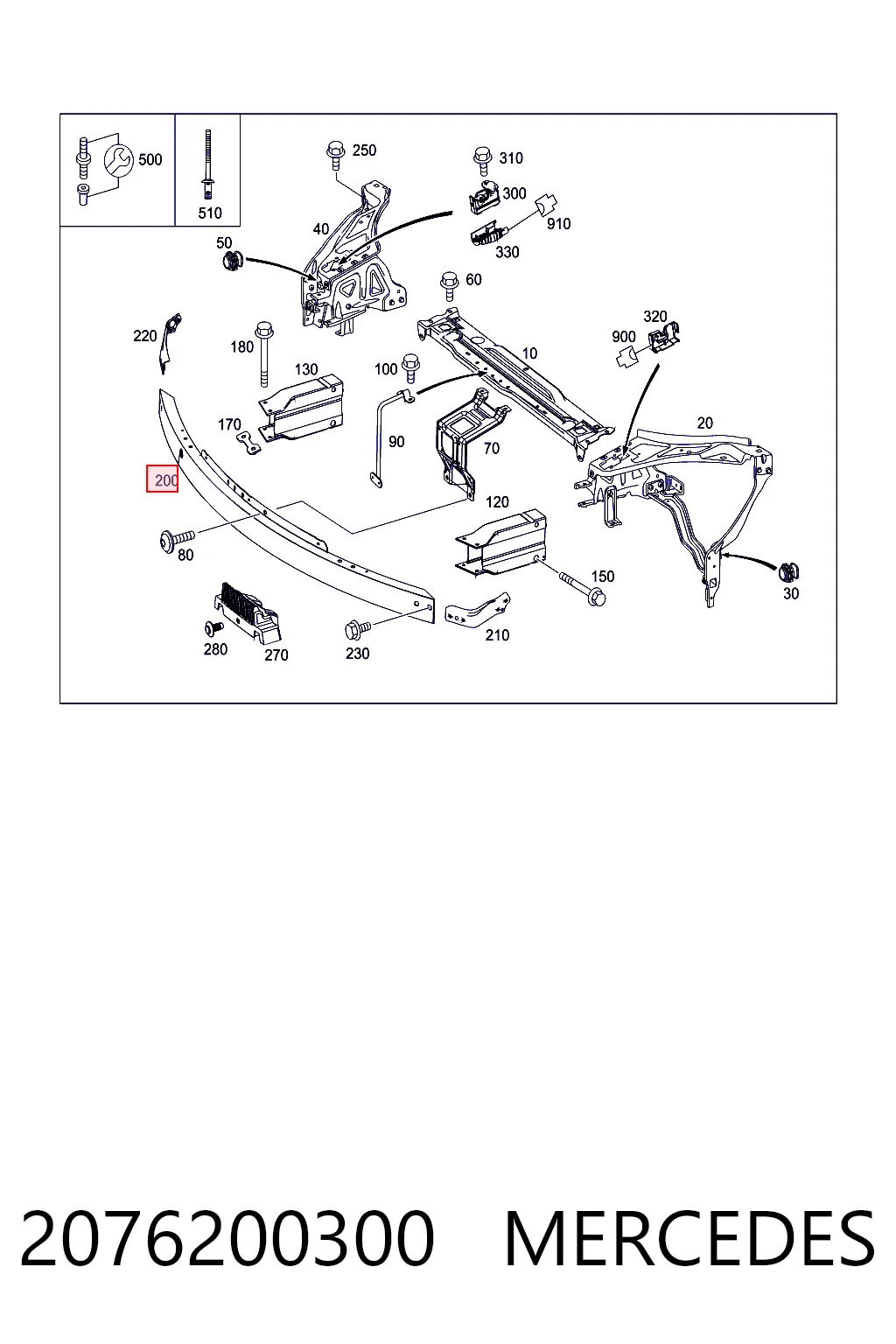 Comprar Refuerzo parachoque delantero Mercedes C  W204