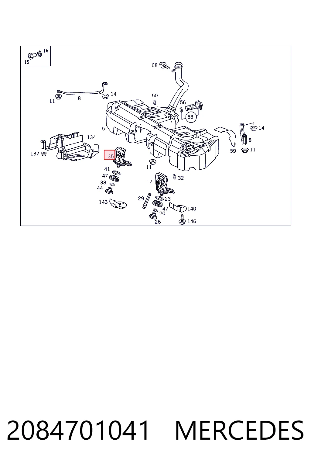 2084701041 Mercedes Sensor de nivel de combustible derecho