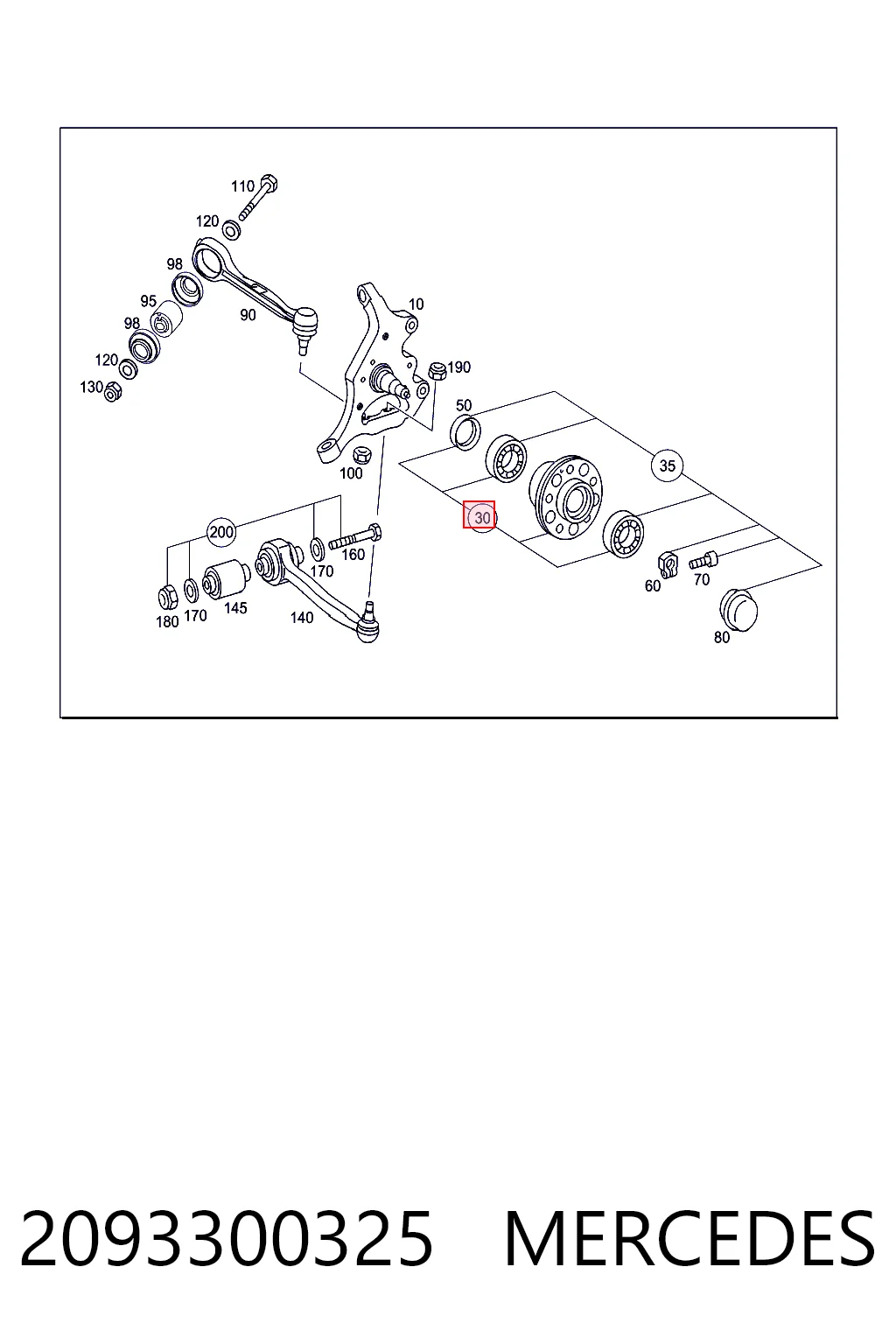 2093300325 Mercedes Cubo delantero