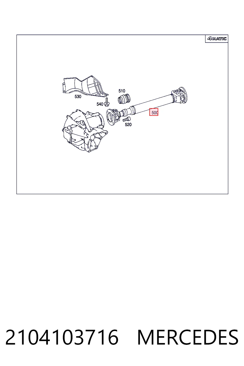 2104103716 Mercedes Transmisión cardán, eje delantero