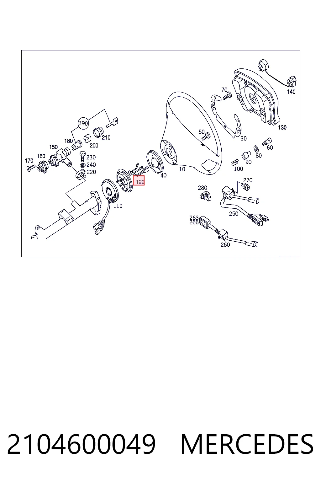 Anillo de AIRBAG 2104600049 MERCEDES