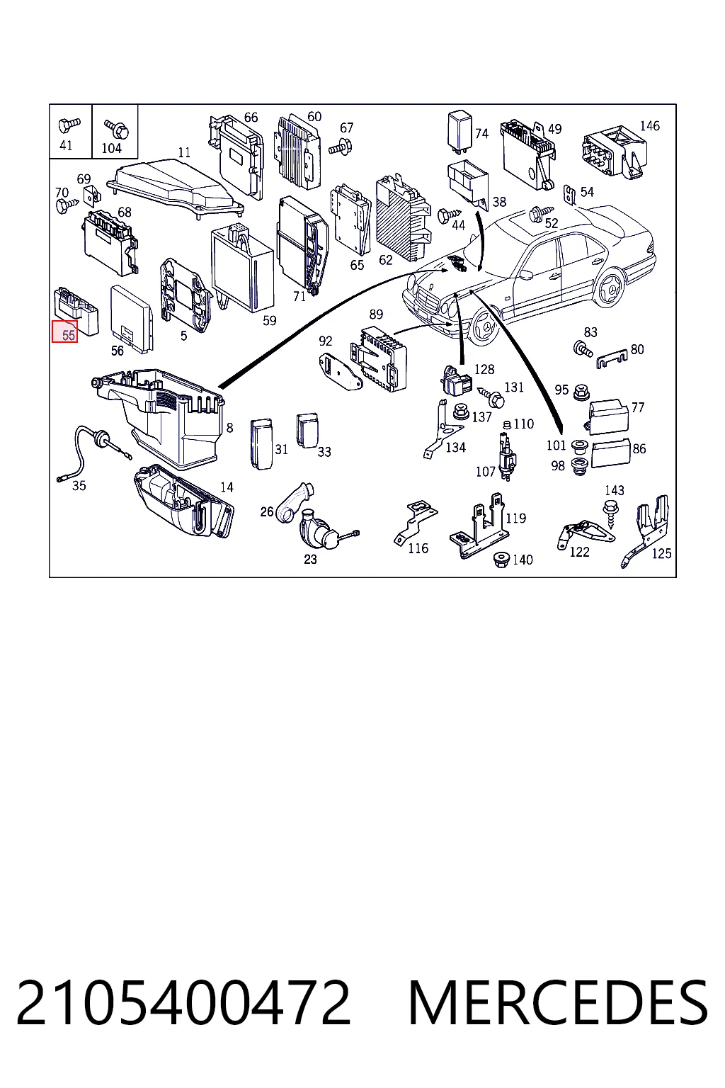 Relé motor de arranque para Mercedes E  W210