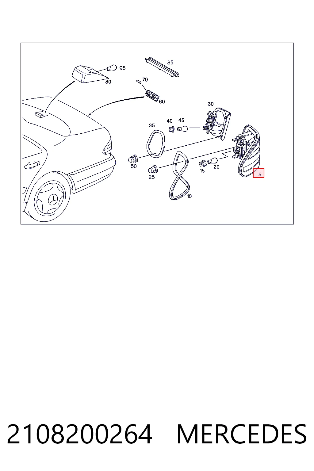 Piloto trasero exterior derecho 08551 Magneti Marelli