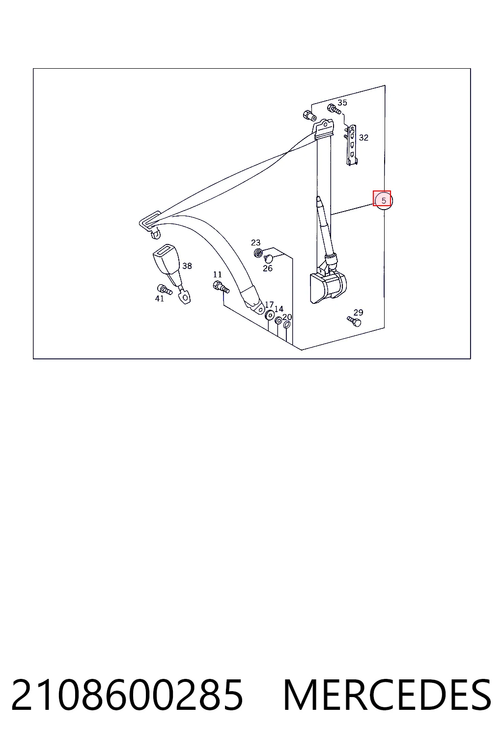 Cinturón de seguridad delantero derecho 2108600285 MERCEDES