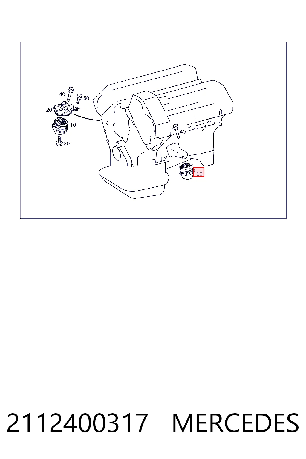 2112400317 Mercedes Soporte elástico, suspensión del motor, Izquierda / Derecha