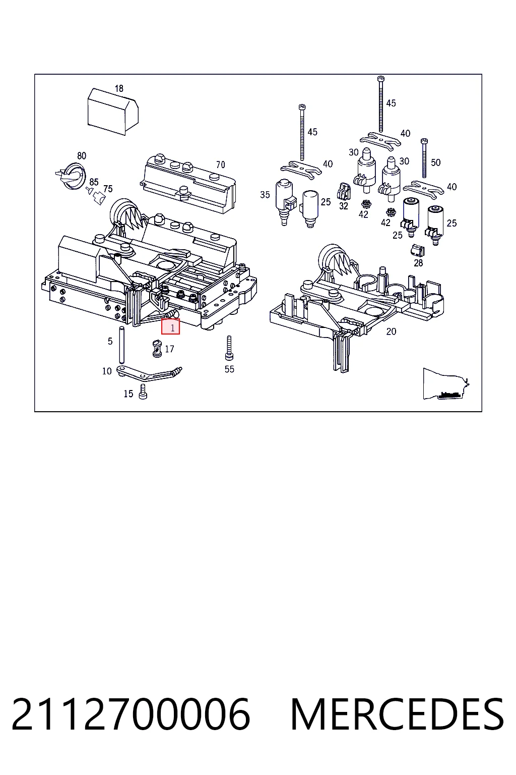 2112700006 Mercedes Cuerpo de válvulas de la transmisión automática