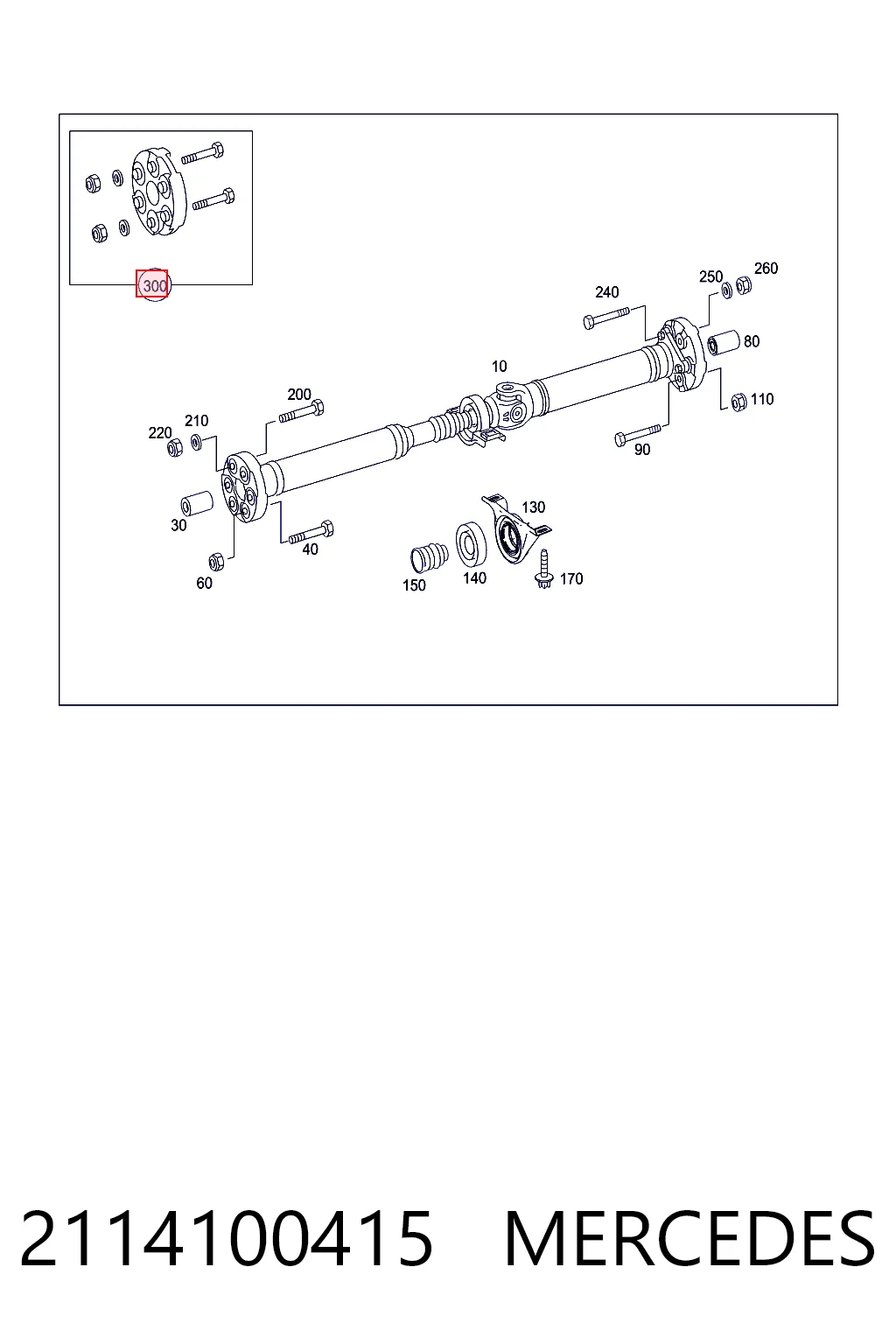 2114100415 Mercedes Acoplamiento elástico del cardán delantero/trasero