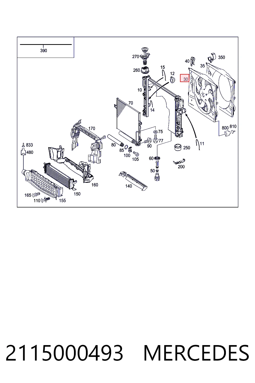 2115000493 Mercedes Electroventilador del motor