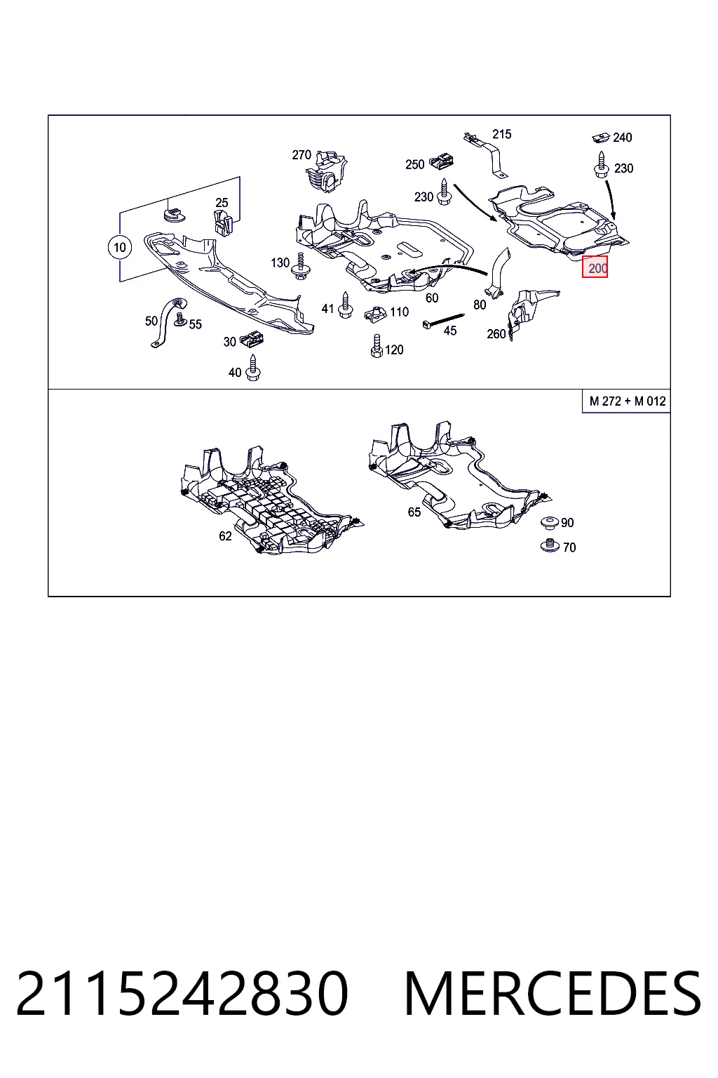 2115242830 Mercedes Protección de cárter