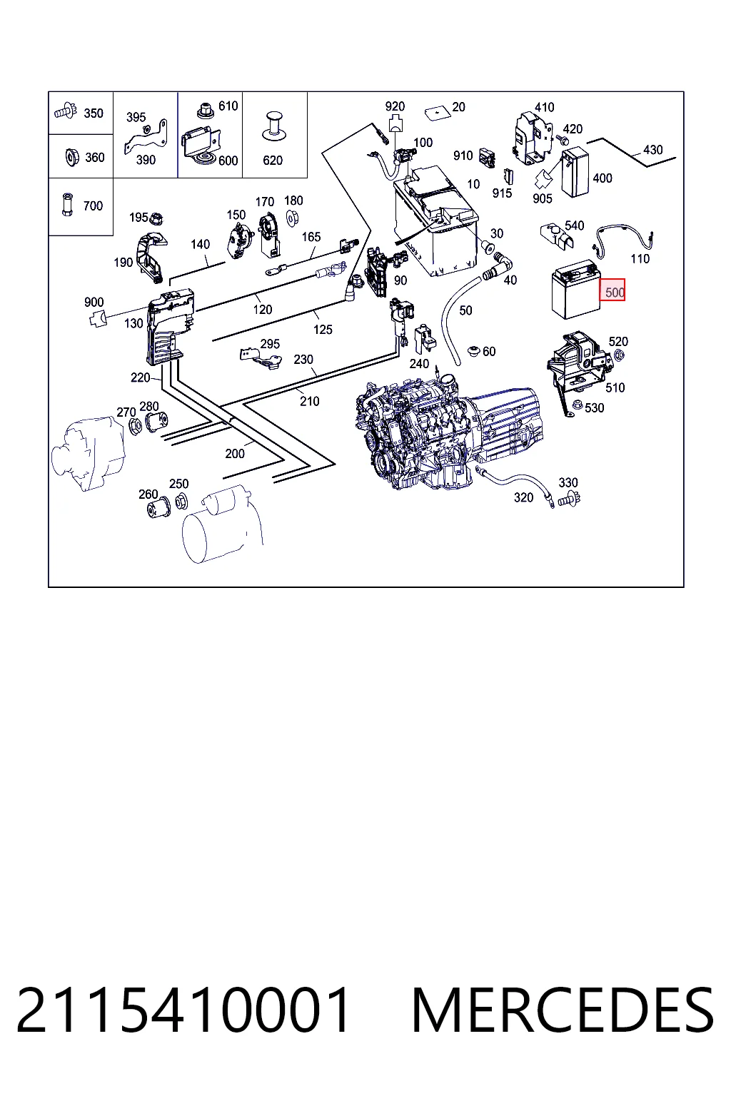2115410001 Mercedes Batería Start-Stop
