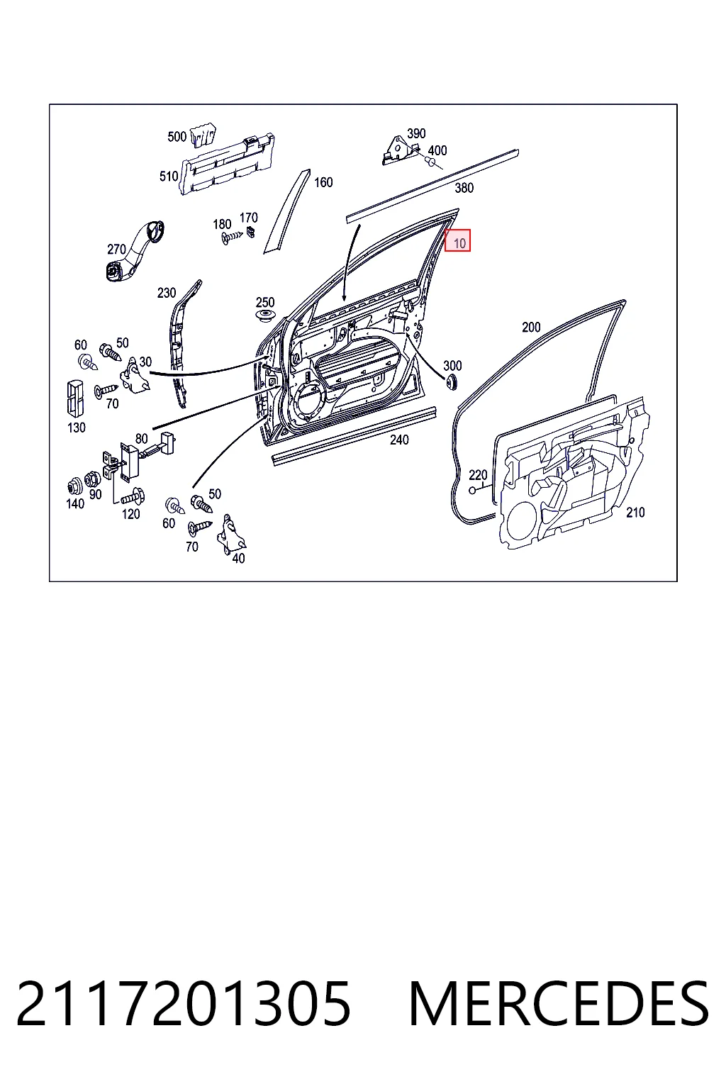 Puerta delantera para Mercedes E  S211