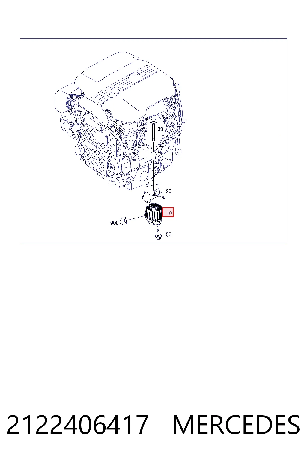 2122406417 Mercedes Soporte de motor derecho