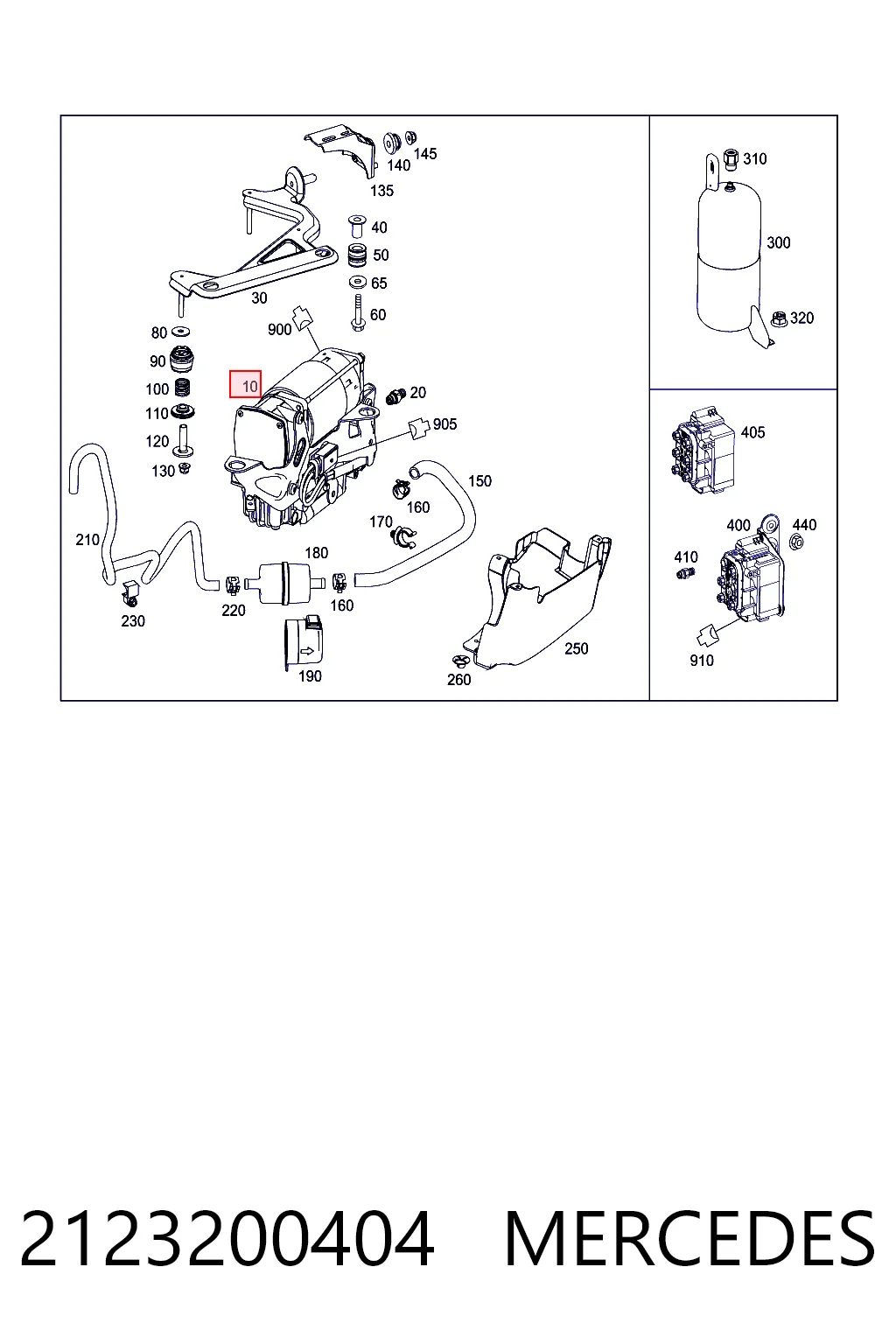 2123200404 Mercedes Compresor de suspensión neumática
