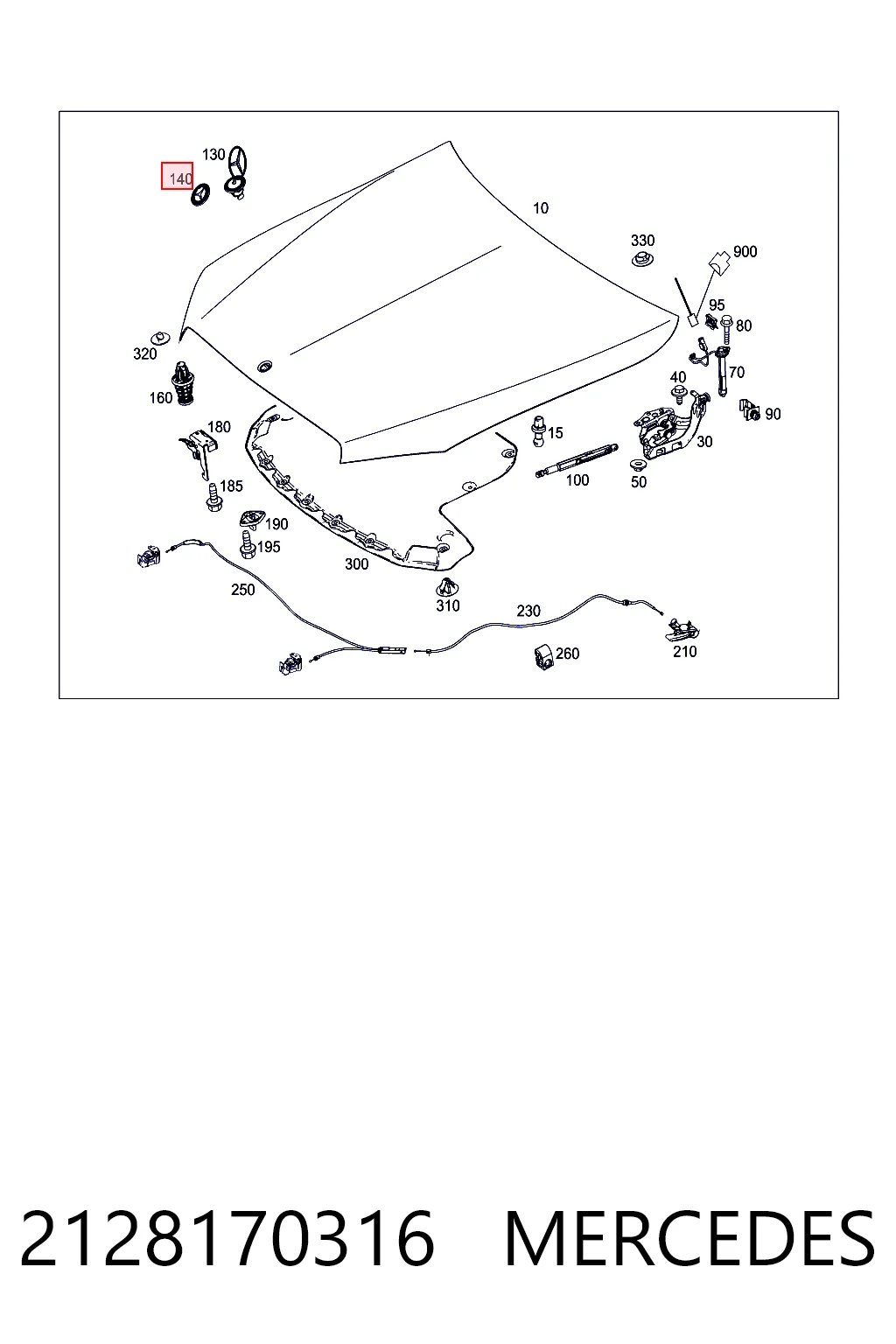 2128170316 Mercedes Emblema de capot 
