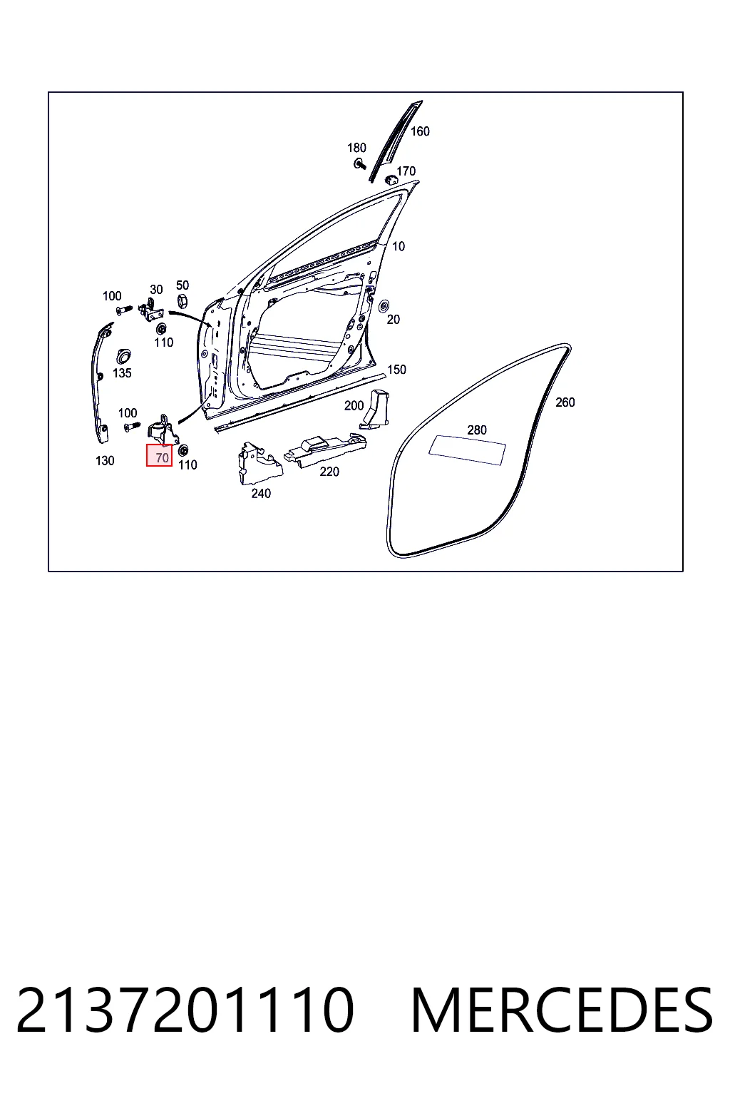 2137201110 Mercedes Bisagra de puerta delantera izquierda